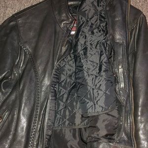 Genuine leather motorcycle jacket